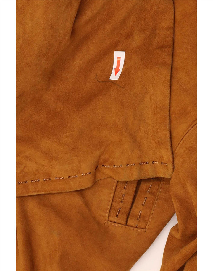 Vintage Γυναικείο Suede Jacket UK 14 Medium Brown Δερμάτινο