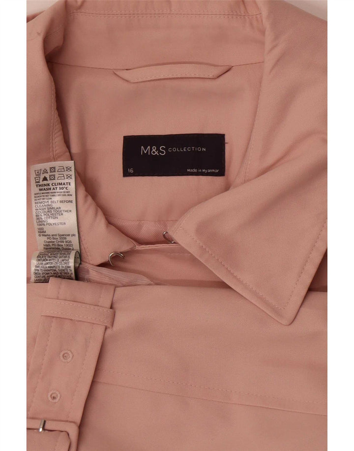 Marks & Spencer Γυναικεία καμπαρντίνα UK 16 Large Pink Polyester