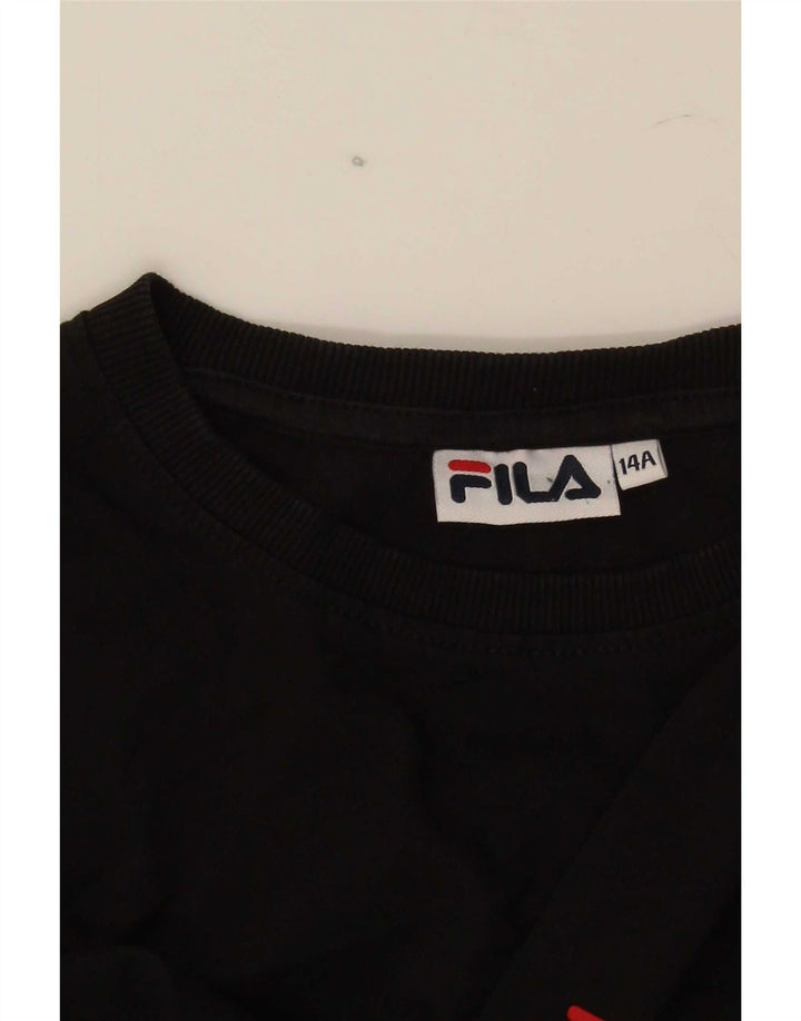 Fila Boys T-Shirt Top 13-14 Years Μαύρο ριγέ