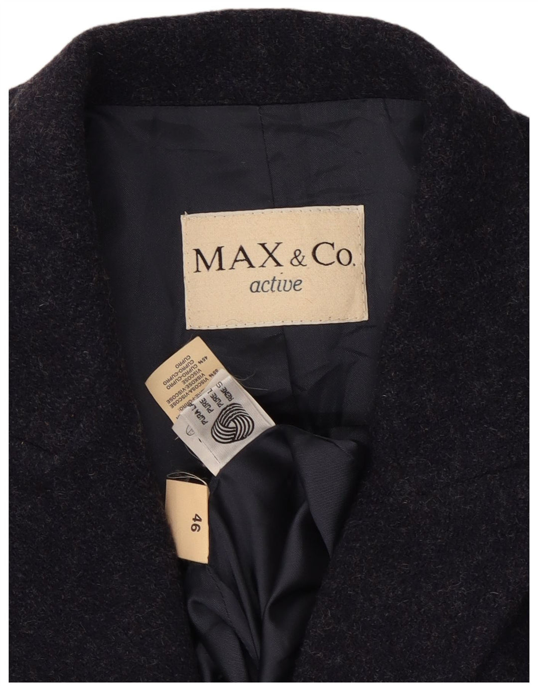 MAX & CO. Γυναικείο σακάκι με 3 κουμπιά σακάκι IT 46 Large Navy Blue Wool