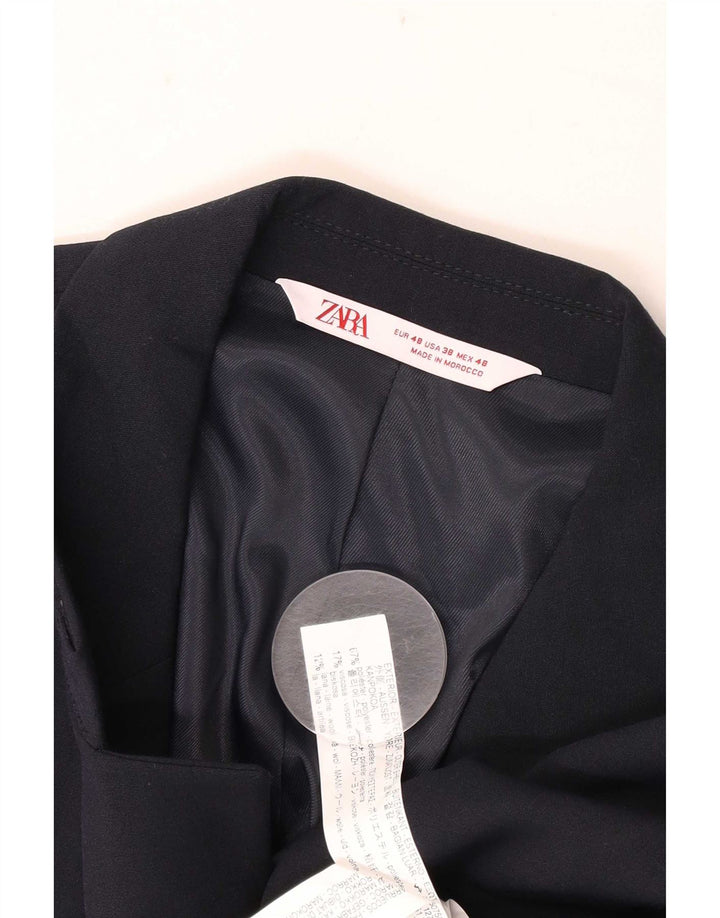 Zara Ανδρικό τζάκετ Blazer 2 κουμπιών IT 48 Medium Navy Blue Polyester