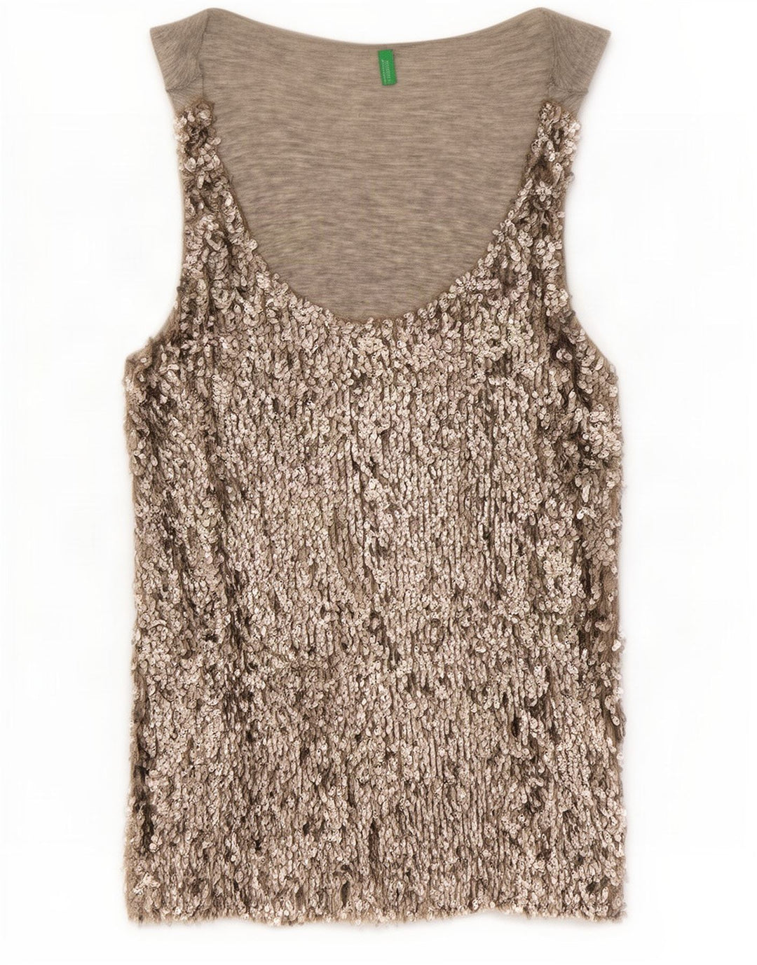 Γυναικείο γιλέκο Benetton Sequin Top UK 14 Medium Grey Viscose