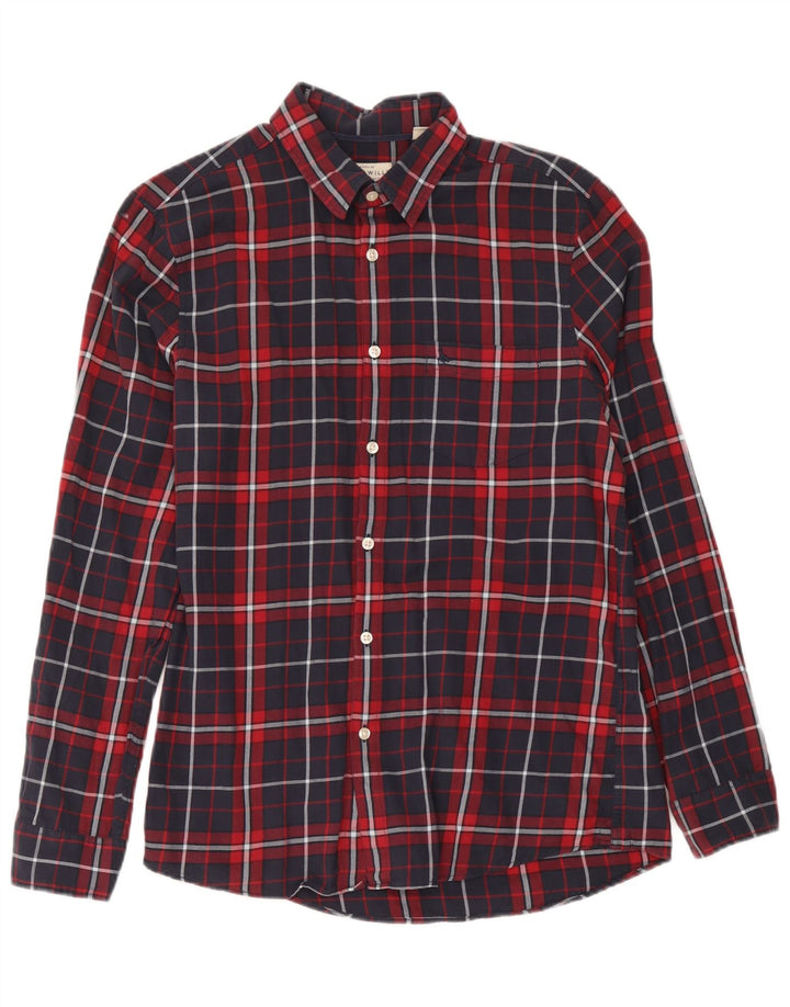 Jack Wills Ανδρικό φανελένιο πουκάμισο με κλασική εφαρμογή, μεσαίο μπλε βαμβακερό