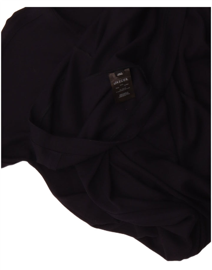 Γυναικείο μακρυμάνικο βασικό φόρεμα Jaeger UK 16 Μεγάλο Navy Blue Viscose