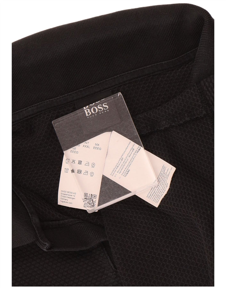 Ανδρικό μπλουζάκι πόλο Hugo Boss 3XL μαύρο βαμβακερό