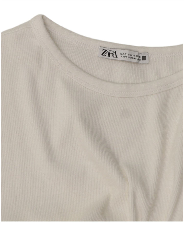 Zara Γυναικείο T-Shirt Top UK 10 Small White
