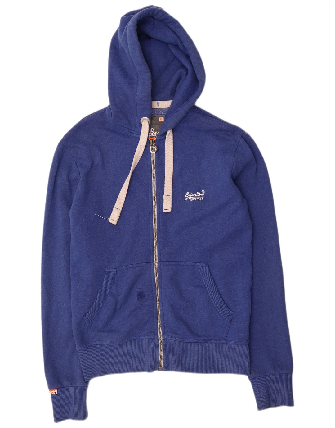 Ανδρικό πουλόβερ με κουκούλα με φερμουάρ Superdry Μικρό μπλε βαμβακερό