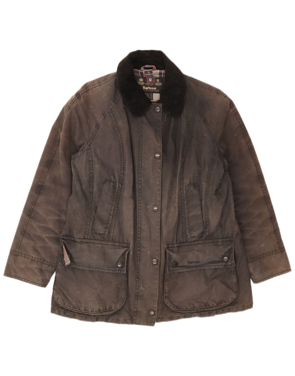 Γυναικείο κερωμένο βαμβακερό μπουφάν Barbour UK 14 Large Grey
