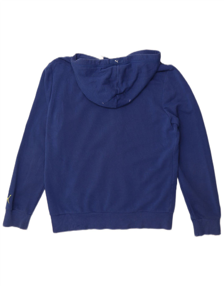 Ανδρικό πουλόβερ με κουκούλα με φερμουάρ Puma μικρό μπλε βαμβακερό