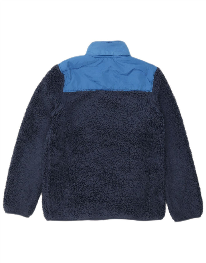 MOUNTAIN WAREHOUSE Boys Fleece Jacket 12-13 Years Navy Blue Colorblock