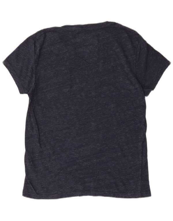 Jack Wills Mens T-Shirt Top Medium Navy Blue Flecked Cotton