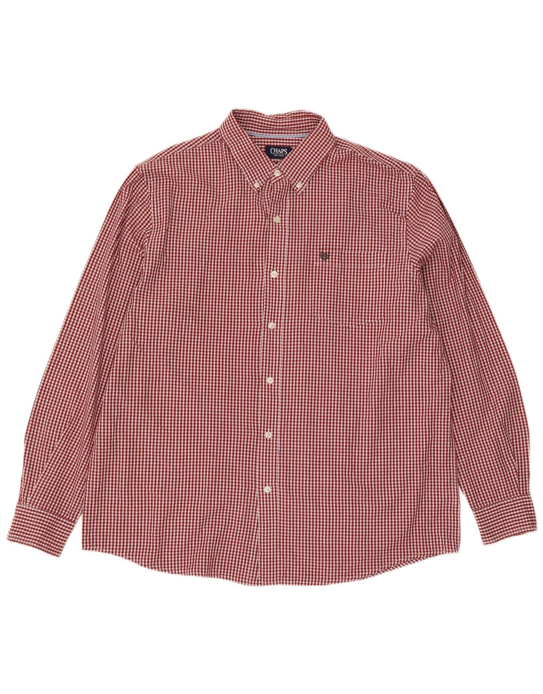 Chaps Ανδρικό πουκάμισο XL Κόκκινο βαμβακερό Gingham