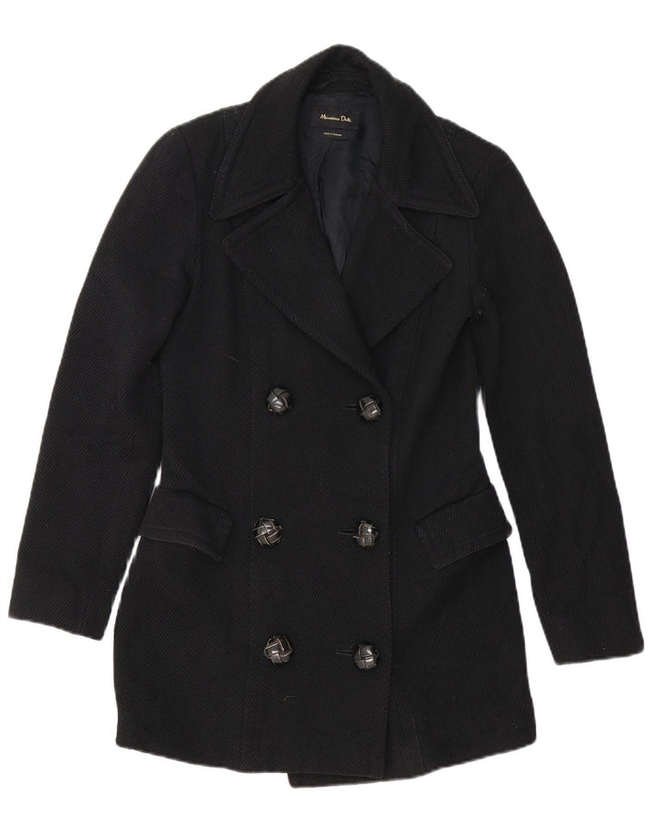 Massimo Dutti Γυναικείο μπουφάν σακάκι με διπλό στήθος EU 36 XS Μαύρο Πολυαμίδιο