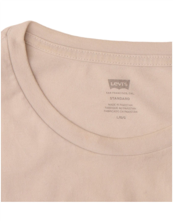 LEVI'S Mens Standard T-Shirt Top Large Off White Cotton