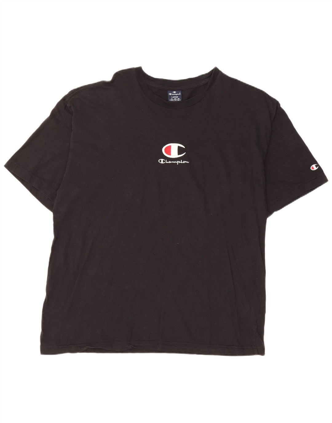 Ανδρικό γραφικό T-Shirt Champion Top μεγάλο μαύρο βαμβακερό