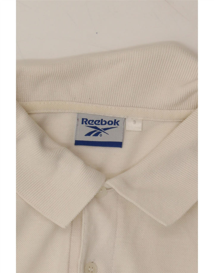 REEBOK Mens Polo Shirt Medium White Cotton Vintage Reebok and Second-Hand Reebok from Messina Hembry 