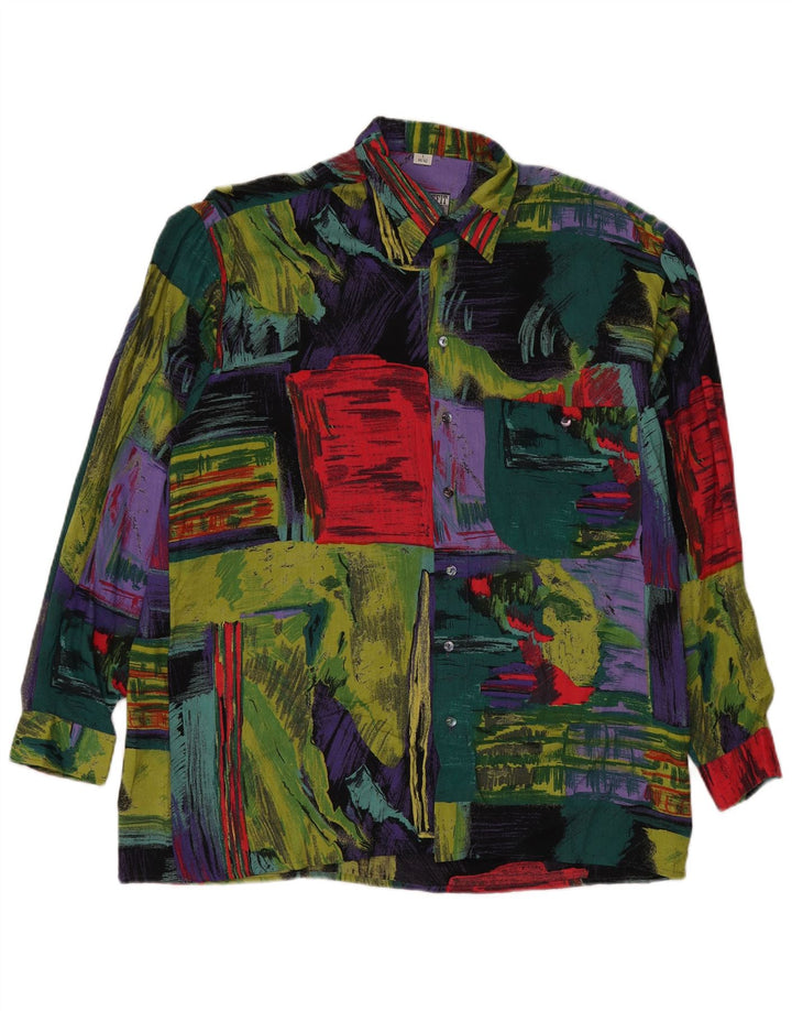 Vintage Ανδρικό πουκάμισο Abstract Pattern Μέγεθος 41/42 Μεγάλο Πολύχρωμο
