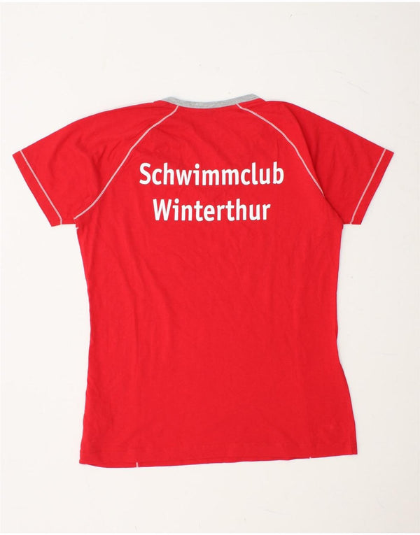 ARENA Γυναικείο γραφικό T-Shirt Top UK 14 Μεσαίο κόκκινο βαμβακερό