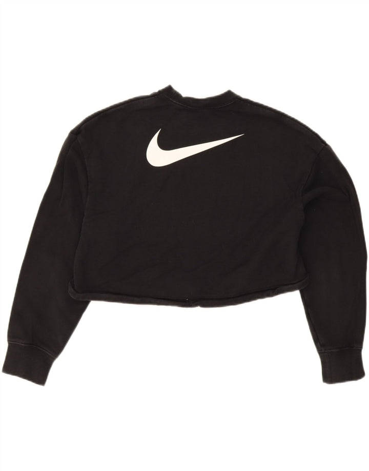 Γυναικείο φούτερ Nike Graphic Crop Jumper UK 12 Μεσαίο μαύρο βαμβακερό