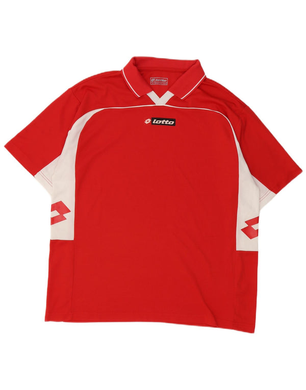 Ανδρικό Lotto Graphic Polo Shirt XL Red Colorblock Πολυεστέρας