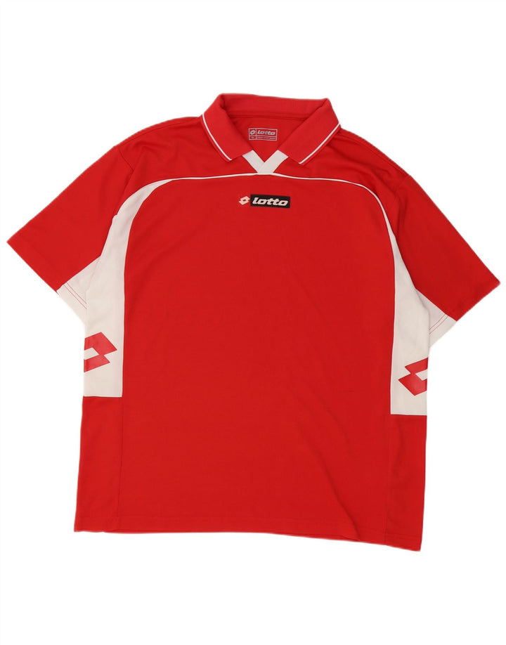 Ανδρικό Lotto Graphic Polo Shirt XL Red Colorblock Πολυεστέρας