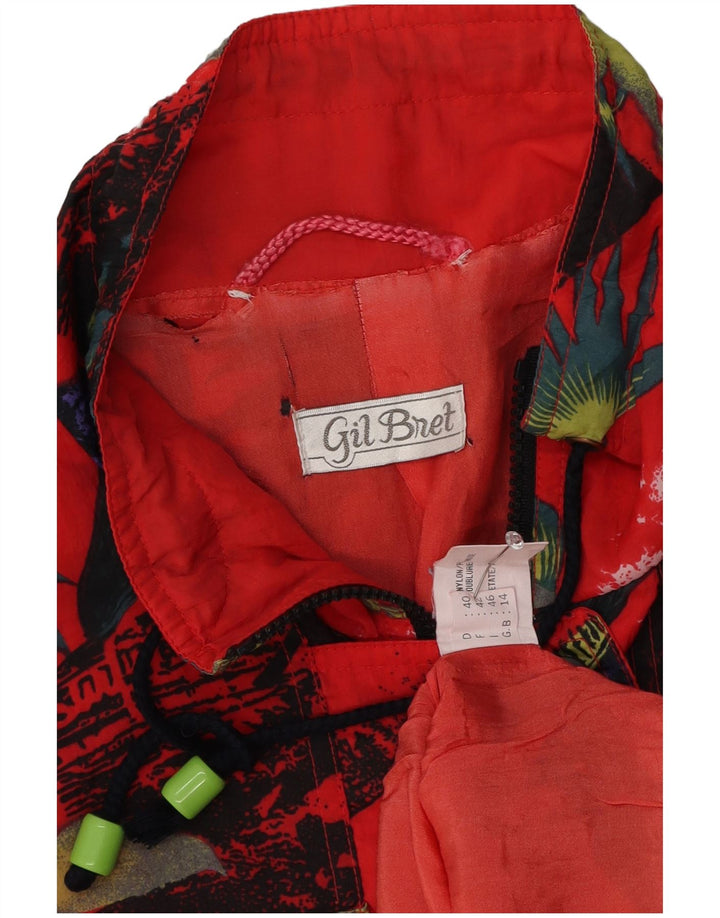 Gil Bret Γυναικείο Oversized Windbreaker Jacket UK 14 Large Red Floral