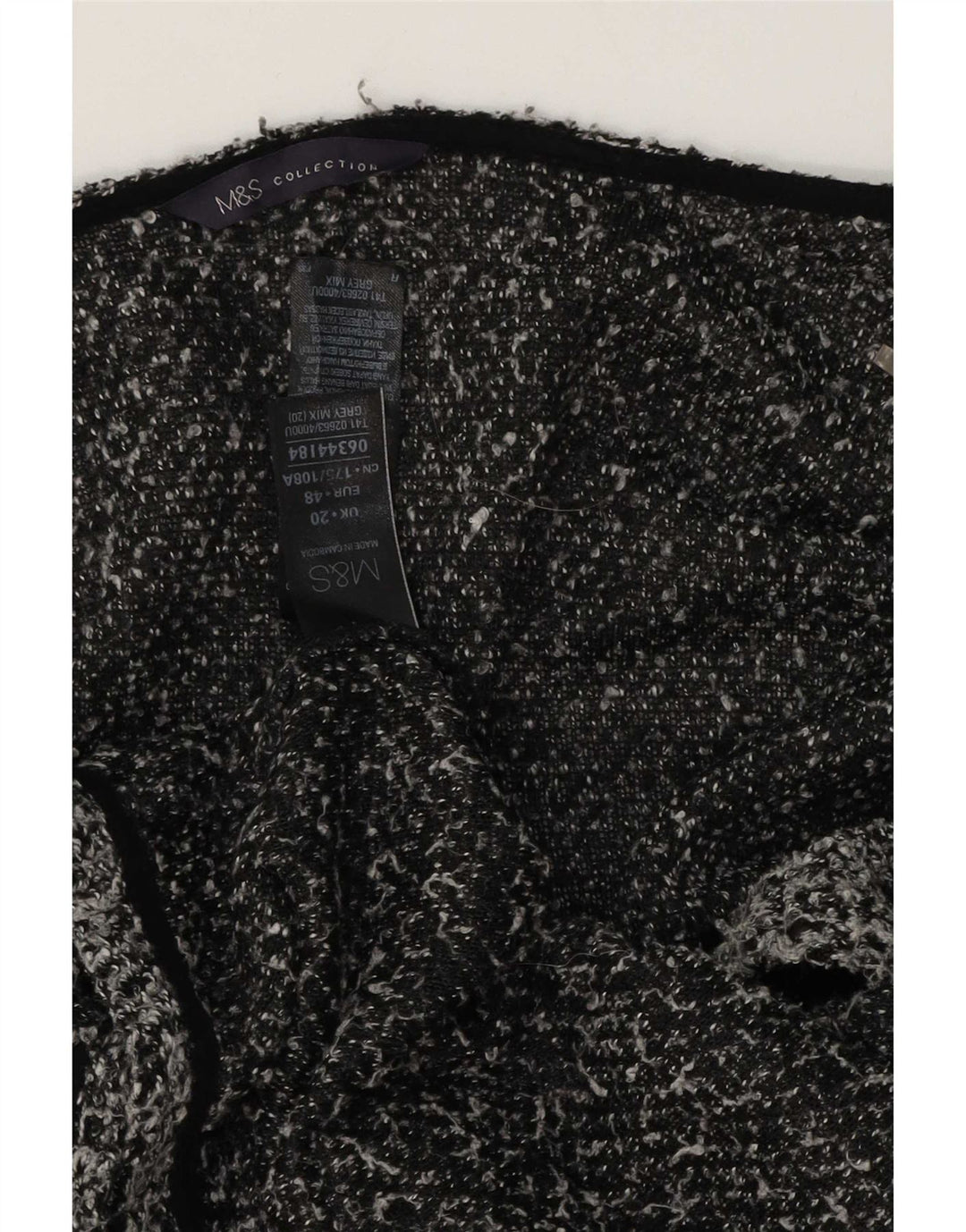 Marks & Spencer Γυναικεία ζακέτα πουλόβερ UK 20 2XL με γκρι φλύκταινες πολυεστέρα