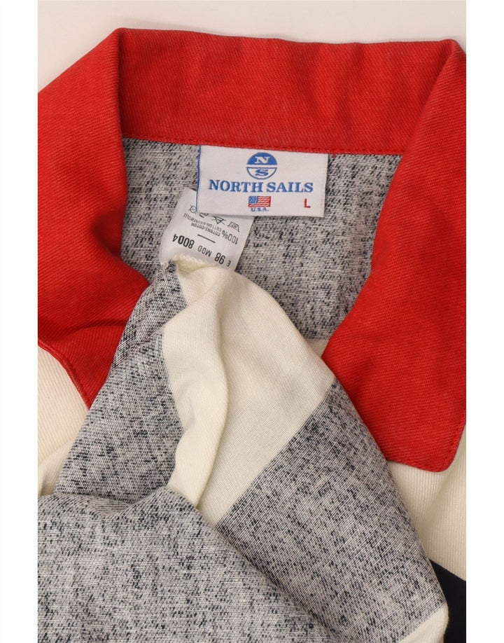 North SAILS Ανδρικό μπλουζάκι ράγκμπι πόλο μεγάλο μπλε ναυτικό βαμβακερό ριγέ