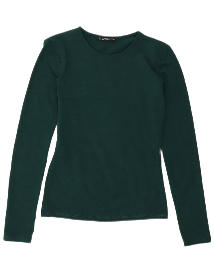 Zara γυναικείο τοπ μακρυμάνικο UK 10 Small Green