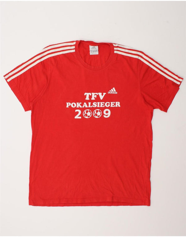 Ανδρικό γραφικό T-Shirt Adidas Top UK 46/48 XL κόκκινο βαμβακερό