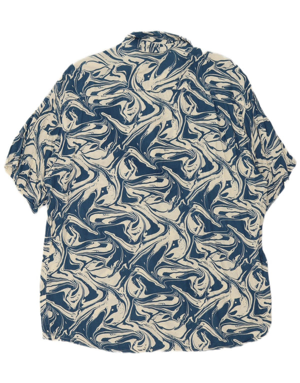Heartless Ανδρικό Abstract Μοτίβο κοντομάνικο πουκάμισο 2XL Navy Blue βαμβακερό