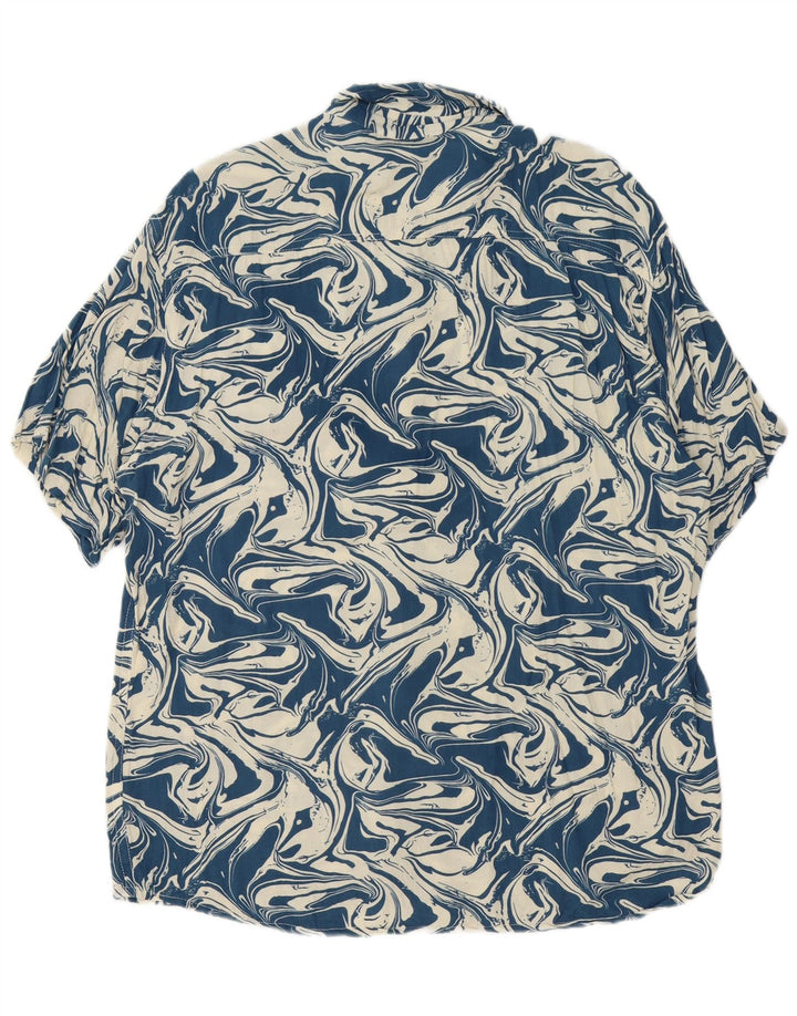 Heartless Ανδρικό Abstract Μοτίβο κοντομάνικο πουκάμισο 2XL Navy Blue βαμβακερό