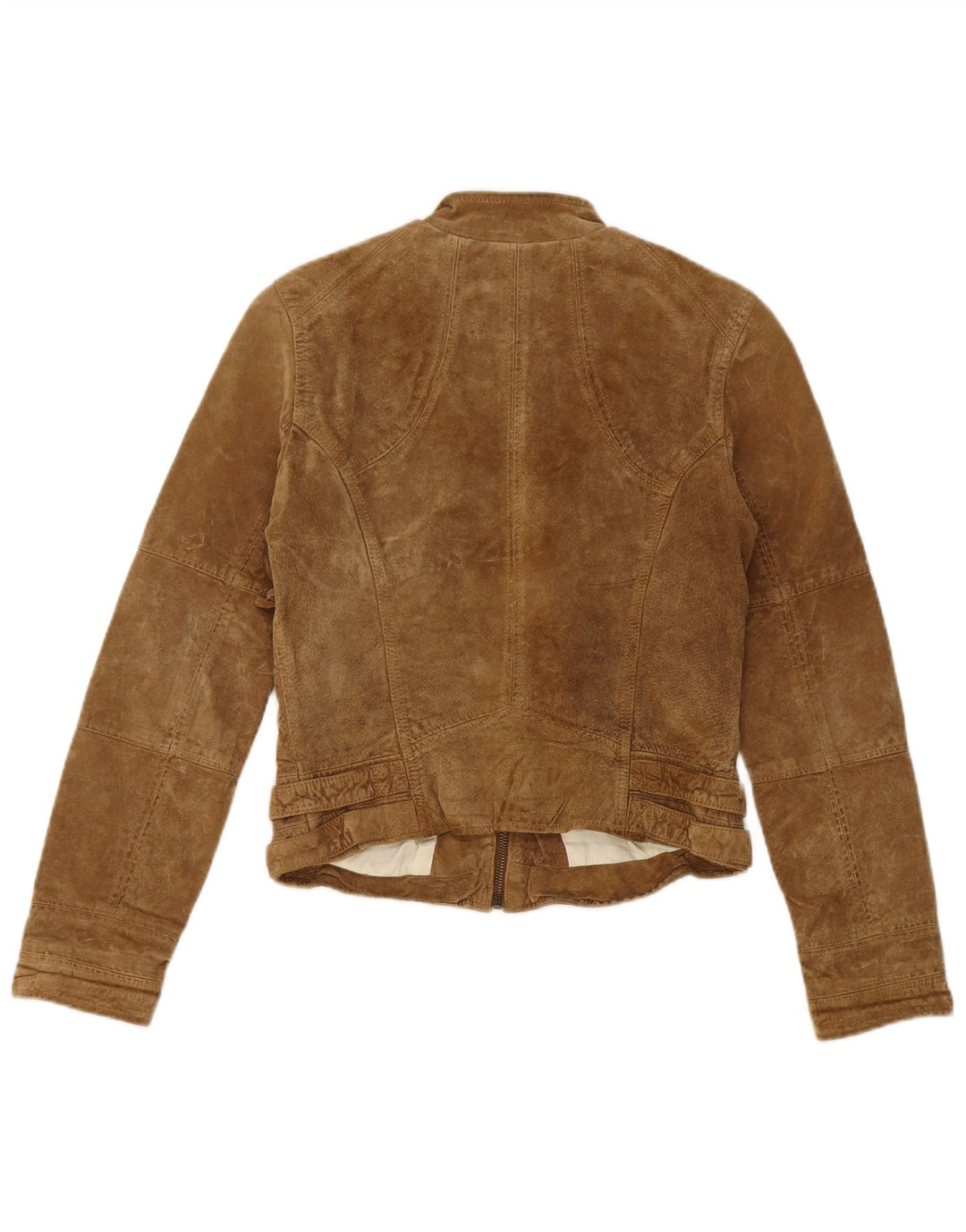 Zara Γυναικείο Σουέντ Μπουφάν UK 12 Medium Beige Leather