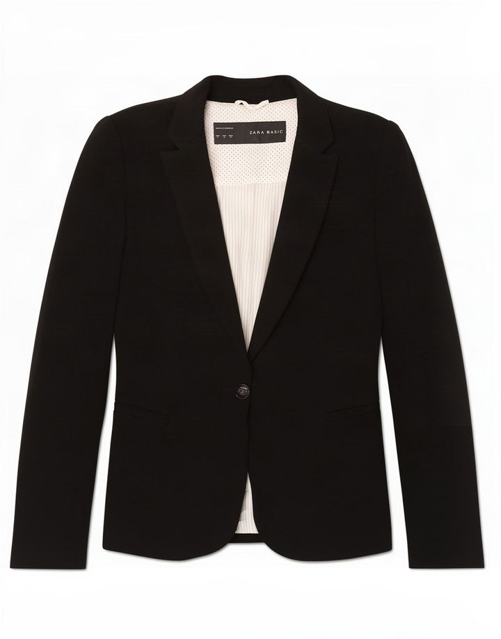 Zara Γυναικείο Μπουφάν 1 Κουμπί Blazer UK 10 Small Black