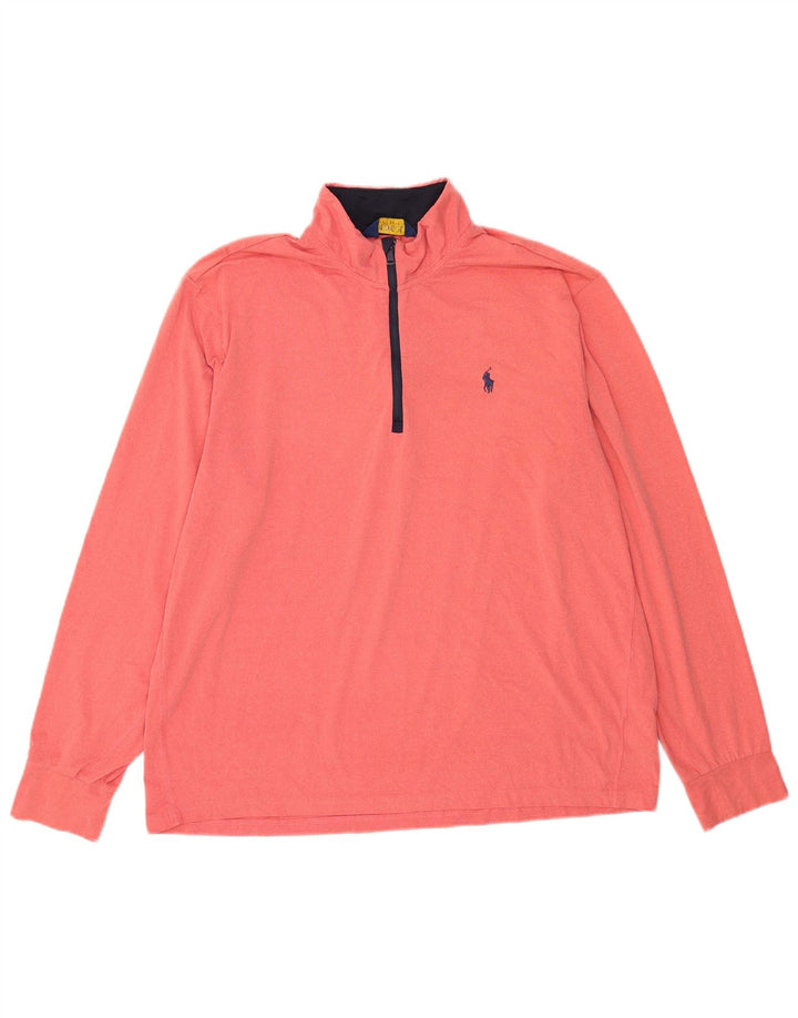 Polo Ralph Lauren Ανδρική φόρμα πουλόβερ με φερμουάρ Top XL Pink Polyester