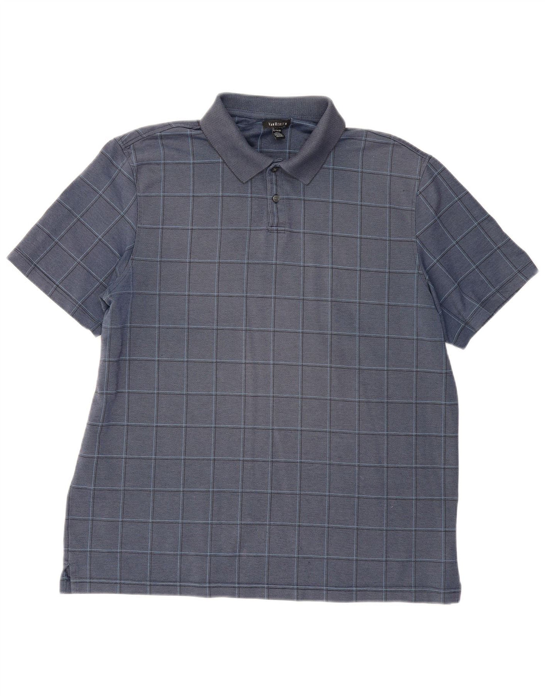 VAN HEUSEN Ανδρικό μπλουζάκι πόλο XL Navy Blue Check Cotton
