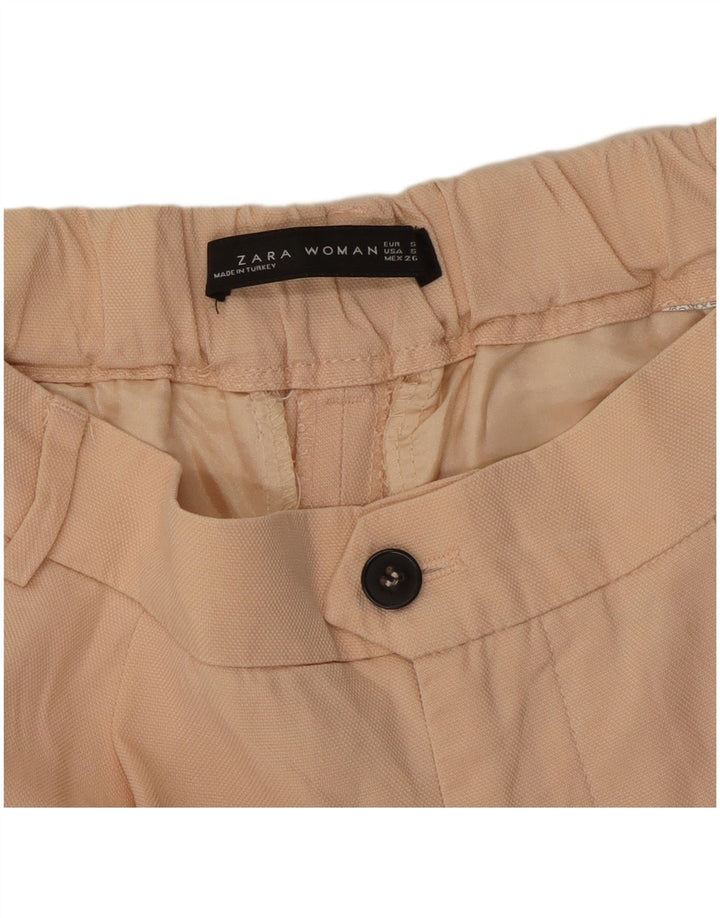 Zara Γυναικείο Παντελόνι Κάπρι Μικρό W26 L22 Μπεζ