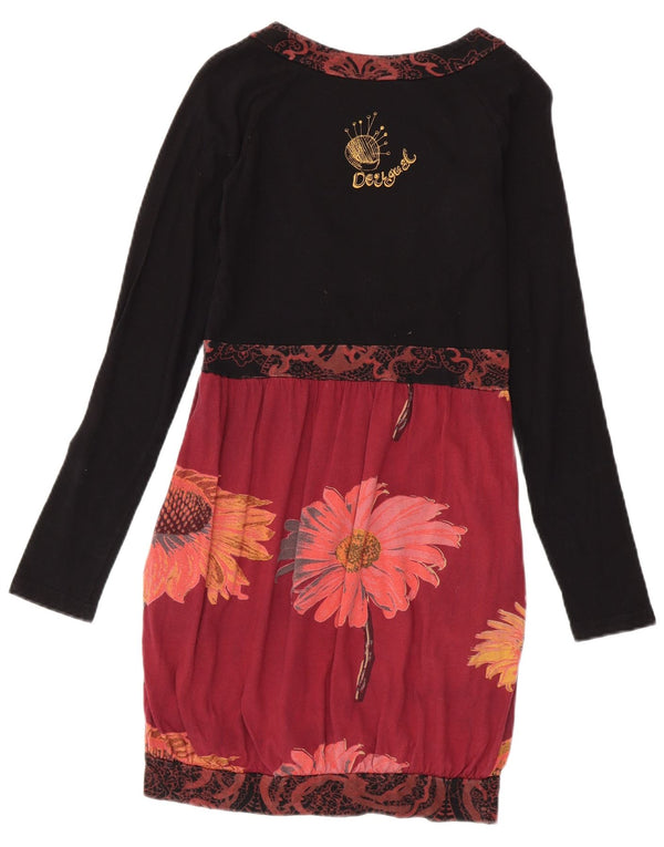 Desigual γυναικείο μακρυμάνικο φόρεμα Empire UK 12 Medium Black Floral