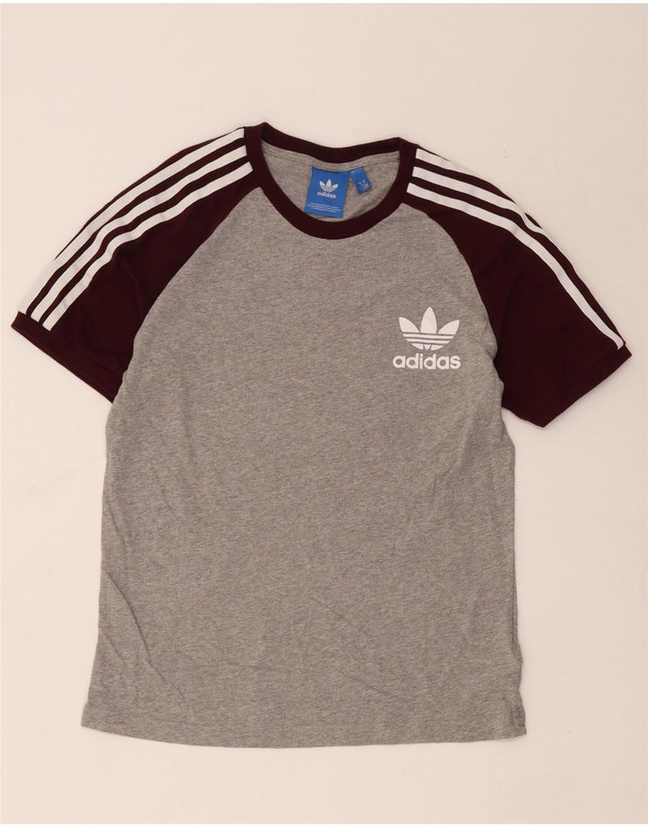 Ανδρικό T-Shirt Adidas Top Medium Grey Colourblock Βαμβακερό