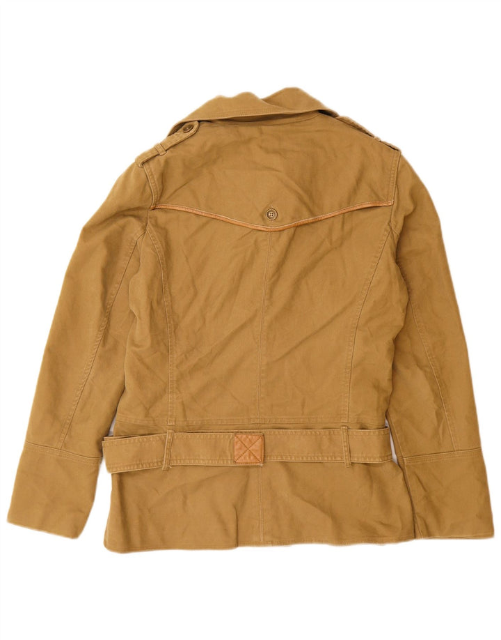 Massimo Dutti Γυναικείο Παλτό μπιζελιού UK 14 Βαμβακερό μεσαίο μπεζ