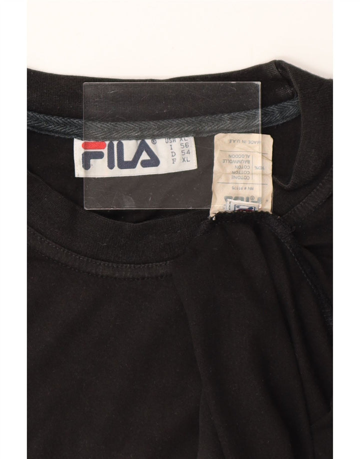 Ανδρικό γραφικό T-Shirt FILA Top XL Μαύρο βαμβακερό