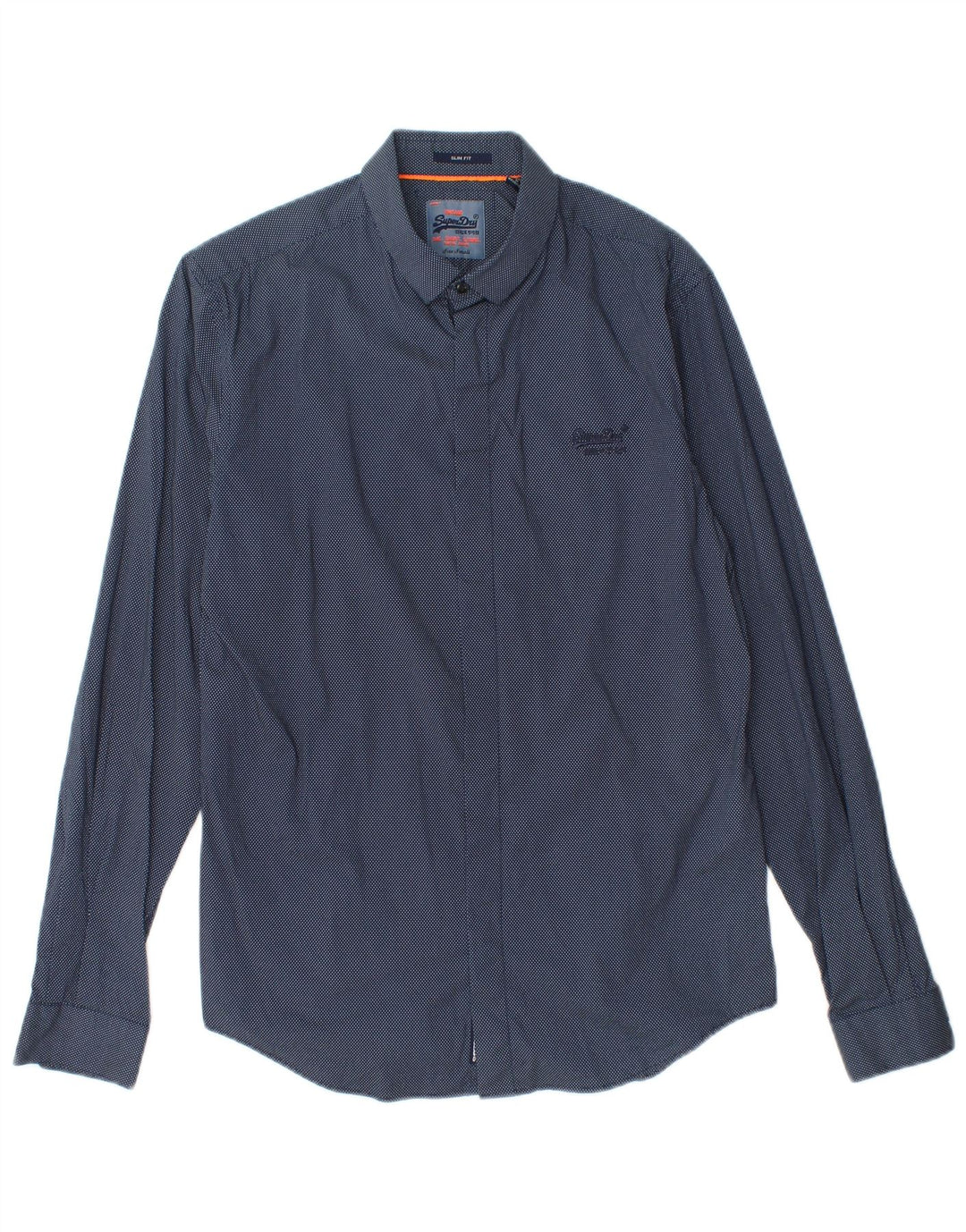 Ανδρικό πουκάμισο SUPERDRY Slim Fit Μικρό Βαμβακερό με μπλε ναυτικό στίγμα