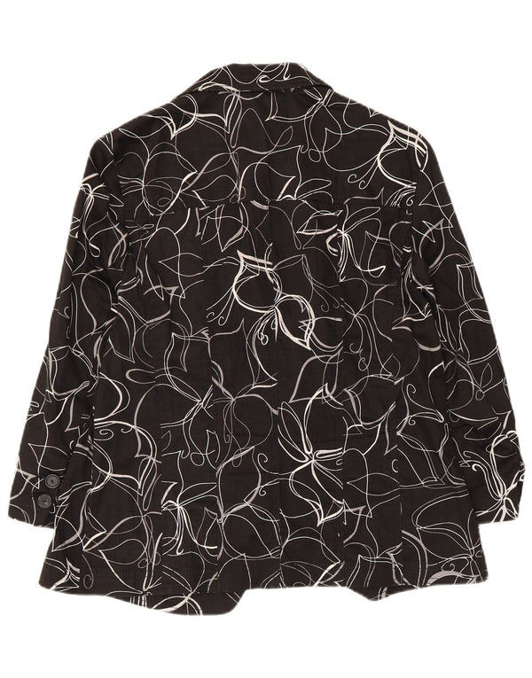 Perte από την Krizia Γυναικείο μπλέιζερ με 3 κουμπιά UK 12 Medium Black Floral