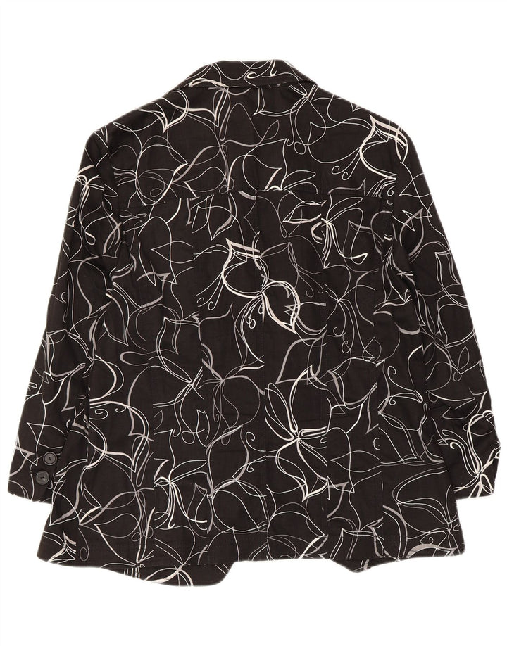 Perte από την Krizia Γυναικείο μπλέιζερ με 3 κουμπιά UK 12 Medium Black Floral