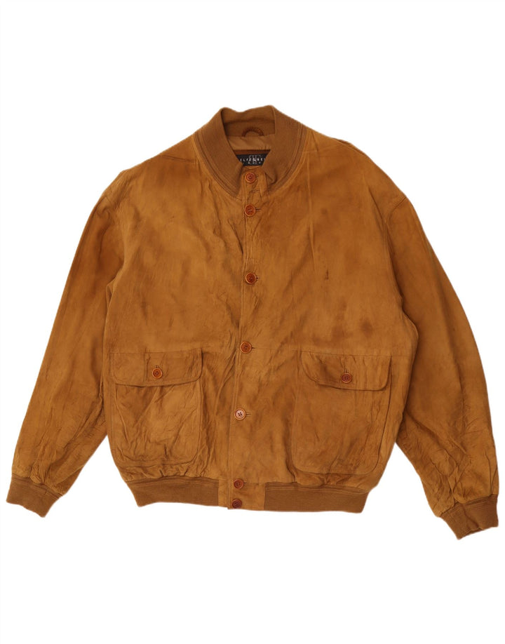 Belfe & Belfe Ανδρικό Suede Bomber Jacket IT 60 5XL Καφέ Δερμάτινο