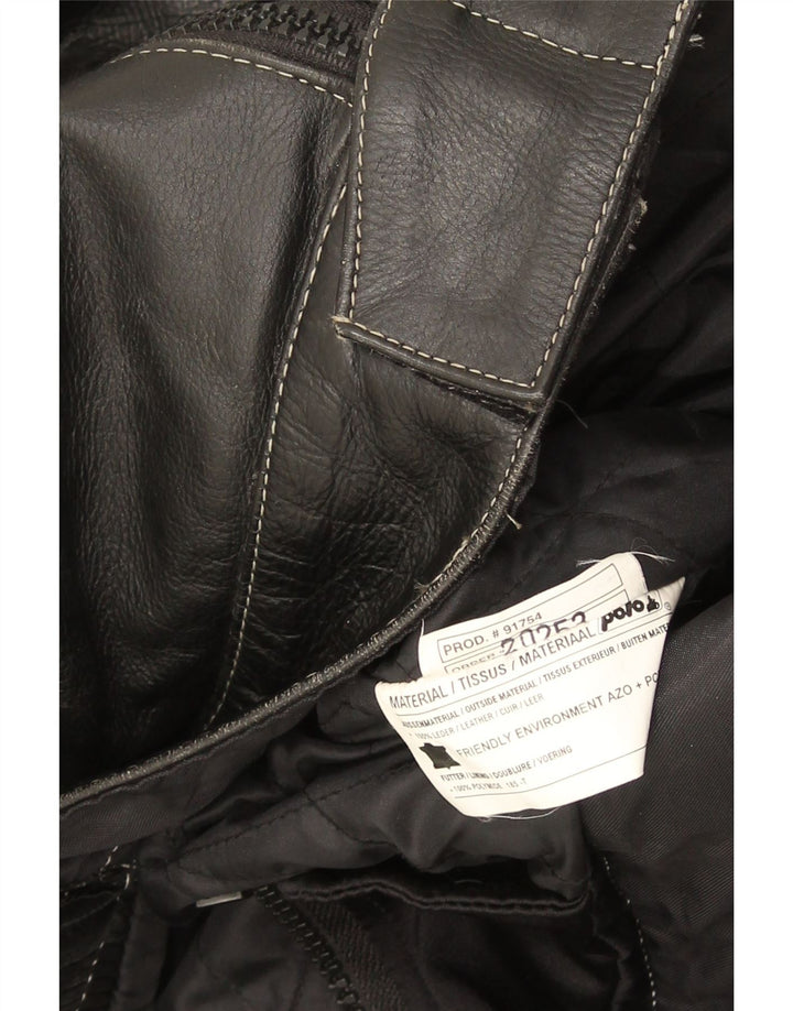 POLO Γυναικείο Δερμάτινο Σακάκι Racer UK 14 Μεσαίο μαύρο δέρμα