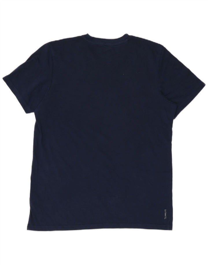 Ανδρικό T-Shirt Adidas Top Βαμβακερό μεσαίο Navy Blue