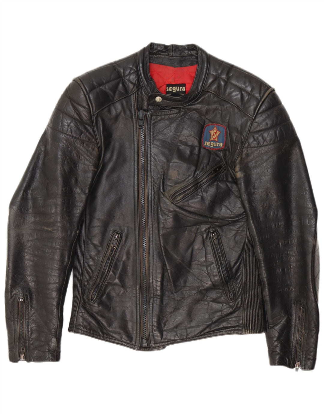 Segura Ανδρικό Δερμάτινο Μπουφάν Biker IT 44 XS Μαύρο Δερμάτινο