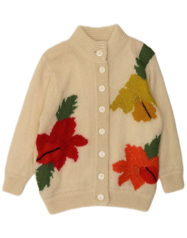 Γυναικείο πουλόβερ BIBO Ζακέτα One Size Off White Μαλλί φλοράλ