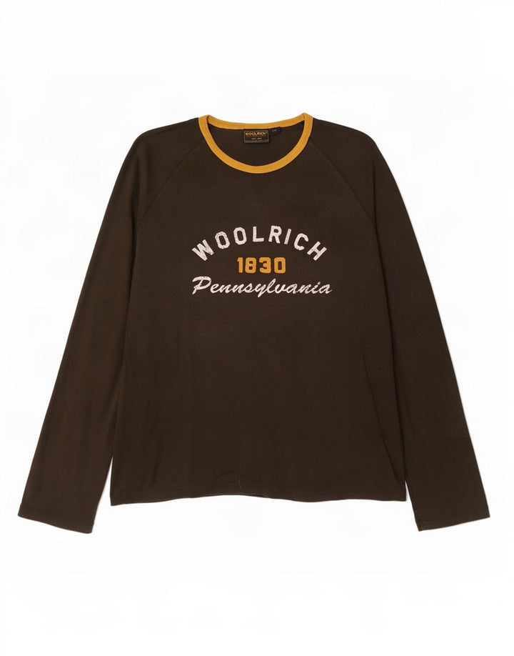 Woolrich Ανδρικό γραφικό τοπ μακρυμάνικο 2XL καφέ βαμβακερό